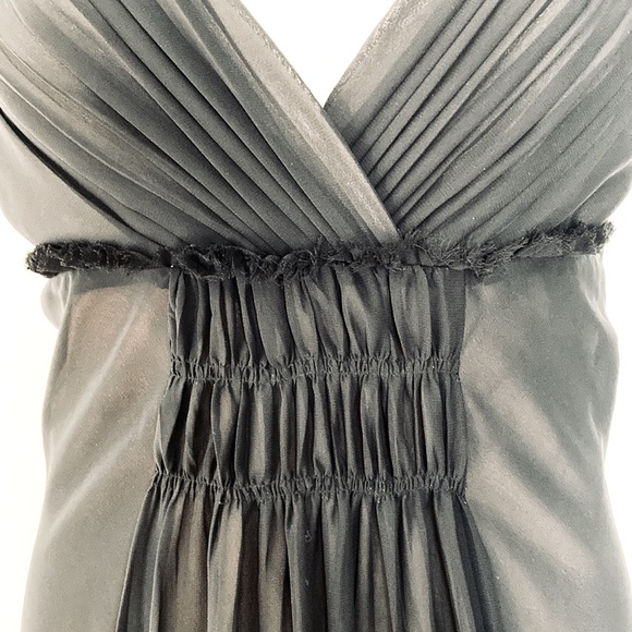 VINTAGE babydoll evening maxi Dress SIZE 14 black strappy - Picture 3 of 8